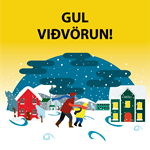 Gul veðurviðvörun frá kl 09:00 í dag til kl 05:00 á morgun föstudag